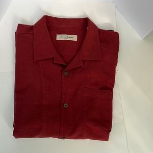 TOMMY BAHAMA SILK BLEND SHORT SLEEVE SHIRT SIZE L